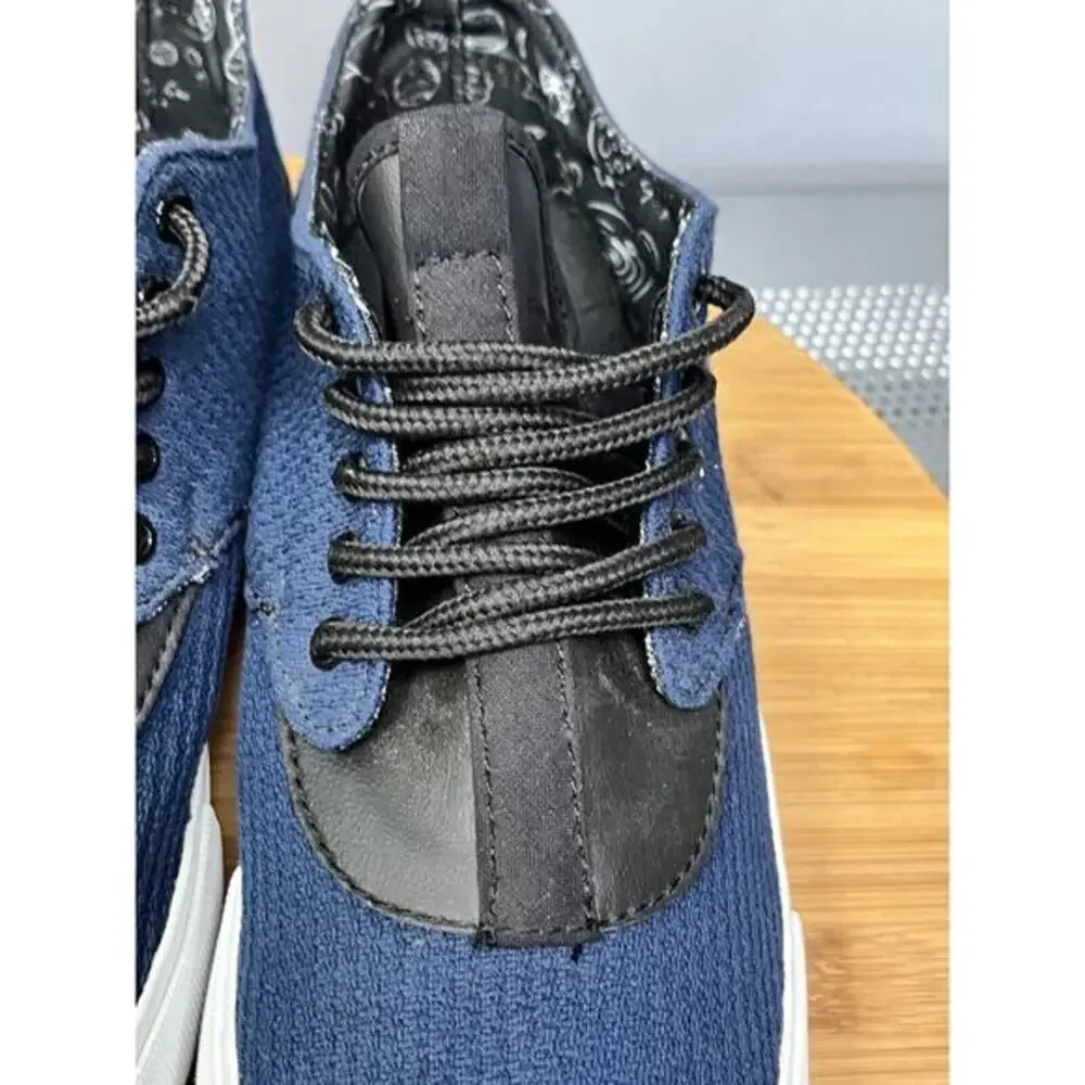Croydon shoes Mens size 7.5 black Blue lace up casual skater 800120681‎ Casual